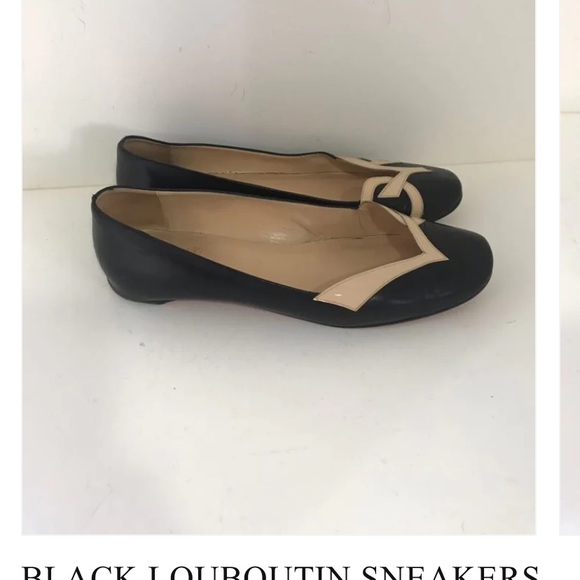 BLACK LOUBOUTIN SHOES WITH BLACK AND NUDE, RED SOLE 41 FITS LIKE A 40 vintage - Picture 3 of 10